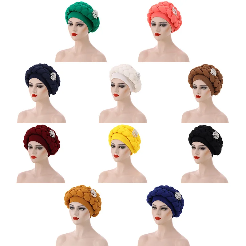 African Turban Cap for Women Headwear for Wedding Party Female Head Wraps Bonnet Headband Hat New Fashion
﻿ 2