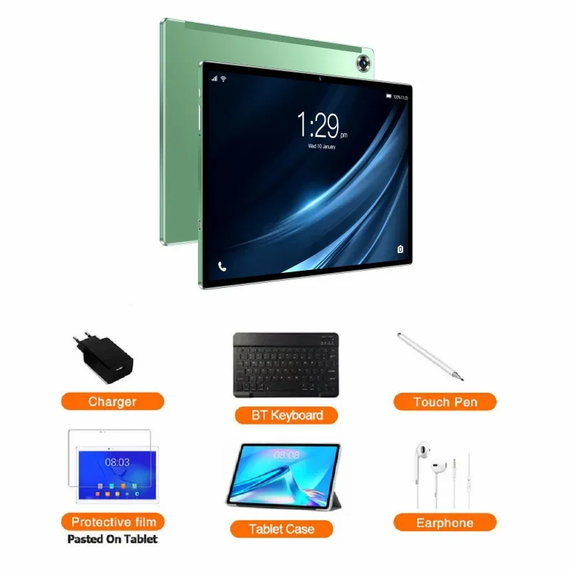 thumbnail image 1 of Tableta Android PA13 de 10,1 pulgadas, versión global, Android 12, Bluetooth, 12 GB, 512 GB, diez núcleos, 24 + 48 MP, WPS + 5G, WIFI, portátil, gran oferta 2023, 1 of 5