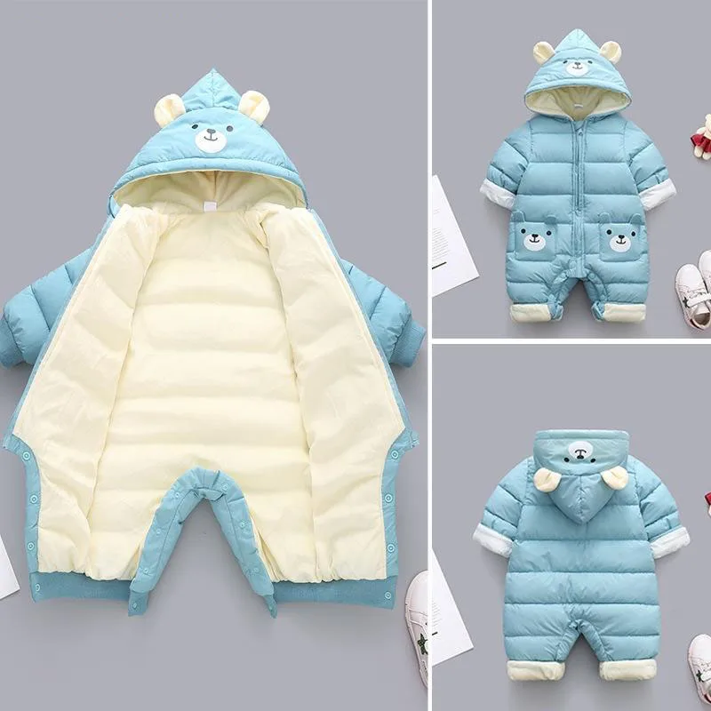 

Winter Hooded Rompers Warm Outfit Jumpsuit New born Panda Baby clothes Thick Cotton Overalls Snowsuit Children Boy Clothing