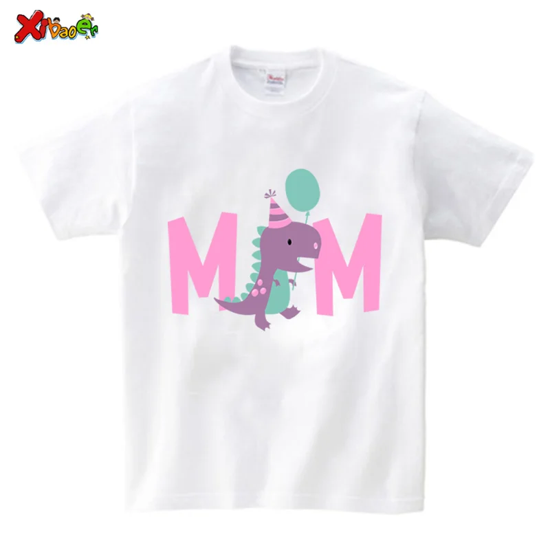 Dinosaur T Shirt Family Gift Birthday Shirt Cartoon Dinosaur Party Custom Name TShirt Girls Children Clothes Daddy Mommy Outfits 5