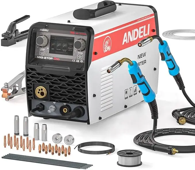 ANDELI USA ONLY 220V LCD Screen Double Pulse MIG Lift TIG MMA Spool Semi-automatic Aluminum MIG Welding Machine