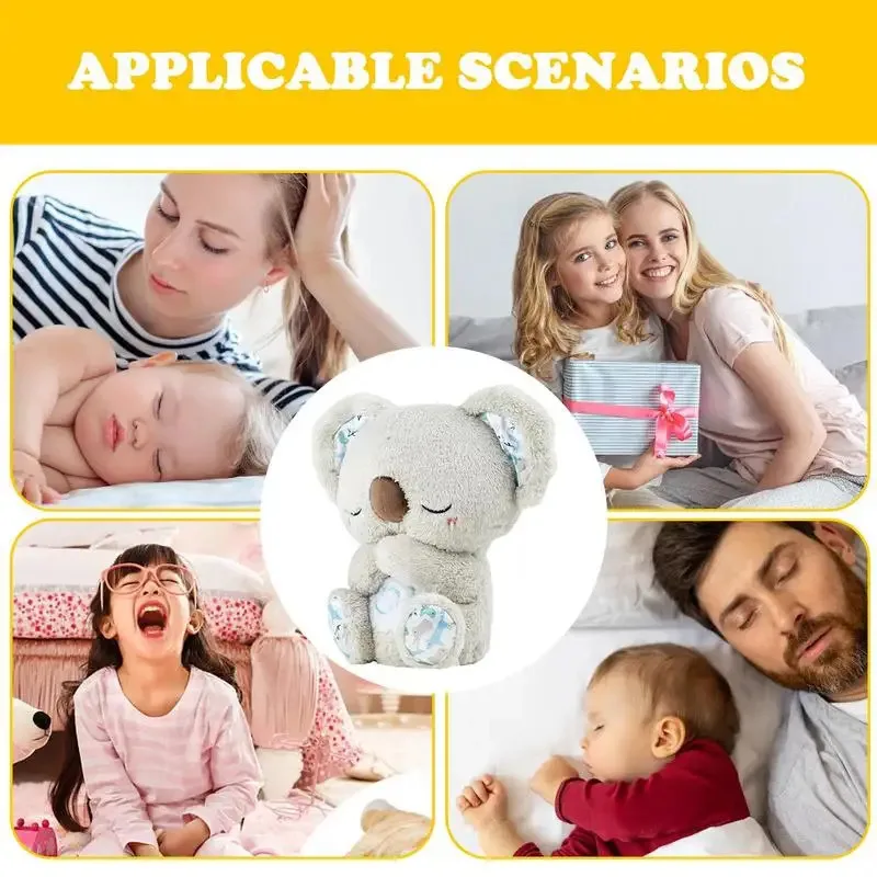 Plush toys Kawaii Koala Otters Rabbit Baby Doll Toy Gifts Soothing Musical Light Relief Anxiety Breath Sleep Sensory