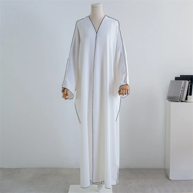 Abayas ouvertes en satin pour femmes musulmanes, kimono de luxe pour Ramadan, Turquie Kebaya Caftan Marocain Abaya Dubai Jalabiya, 2025