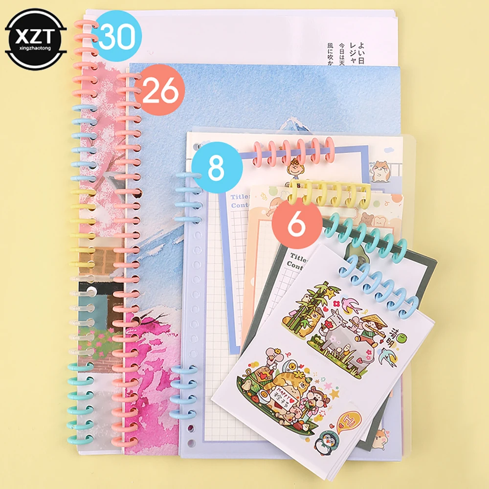 30 Holes Circles Ring Loose-leaf Paper Book Scrapbook Album Binder Spiral A4 Notebook Binding Clips