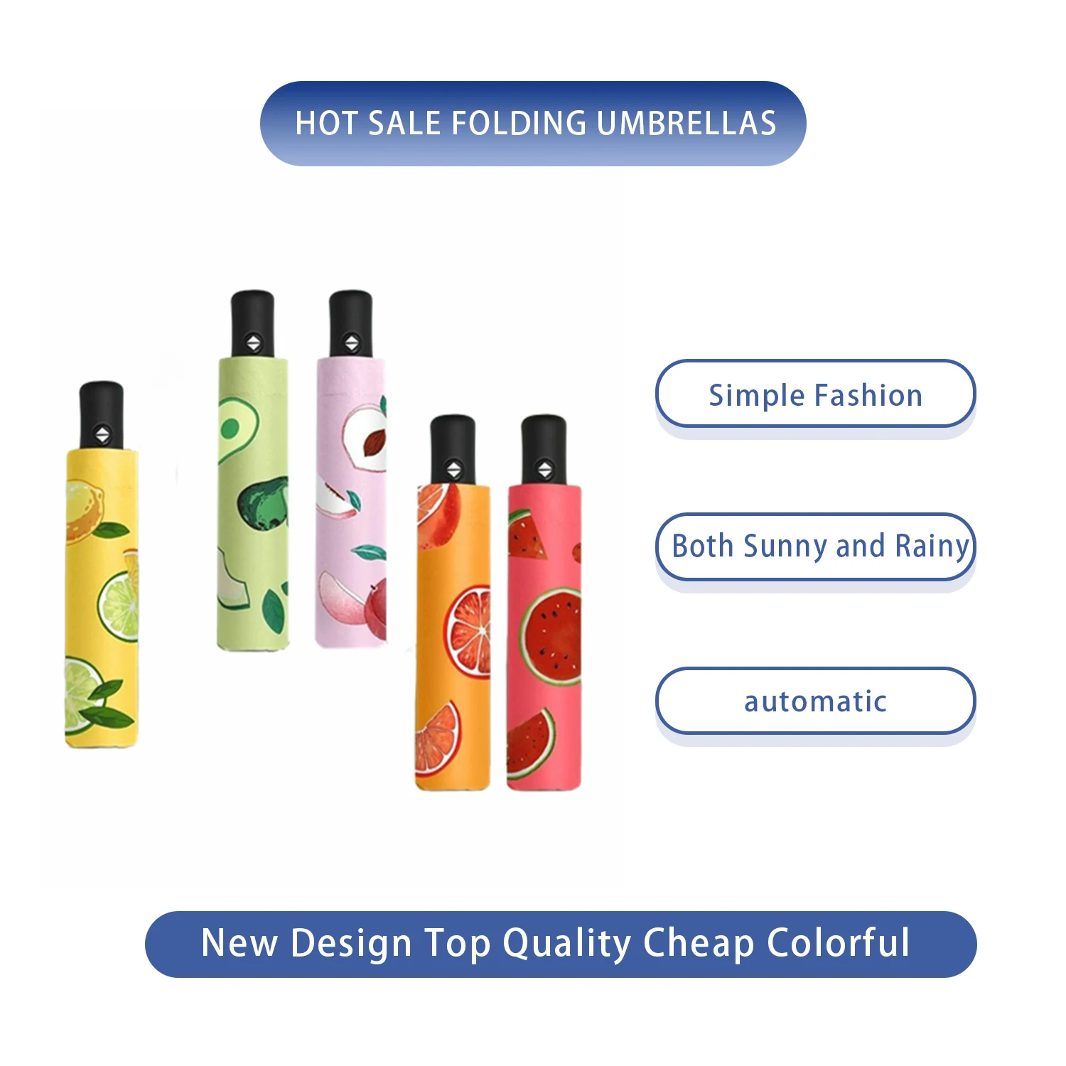 Folding Umbrella Fully Automatic Rain Sun Dual Purpose Korean Version