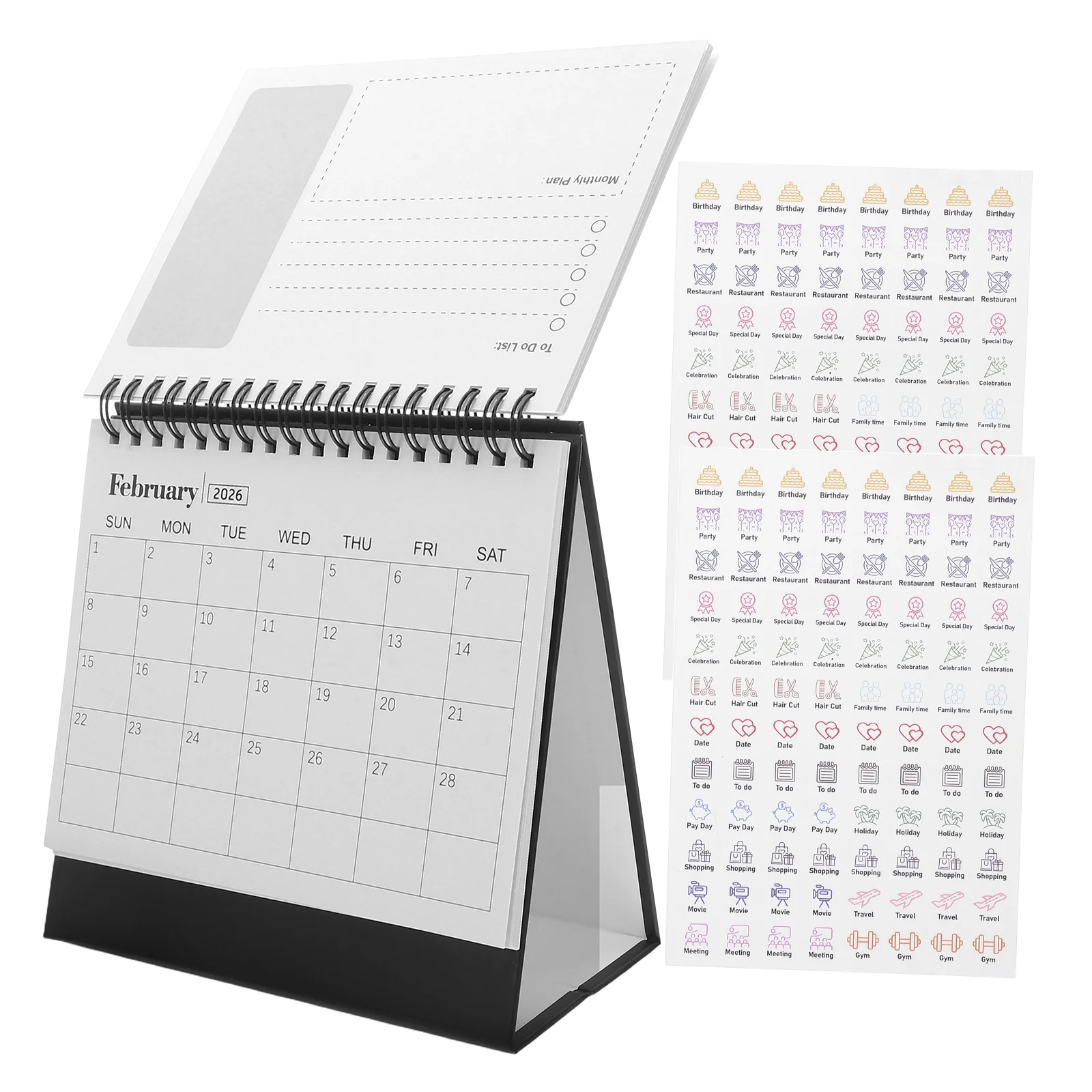 Mini Desk Calendar 2026 Standing Flip Calendar From 2026 Small Desktop Planner for Home Office Or School Thick Paper Portable
