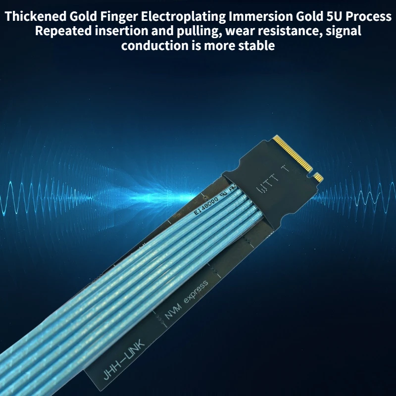 Fio Adaptador Ssd de Alta Velocidade Blindado Prateado Nvme M-key Pcie Extensor 4.0x4 Protocolo Nvme M.2 22110 Gen4 30awg 64gbps - Imagem 5
