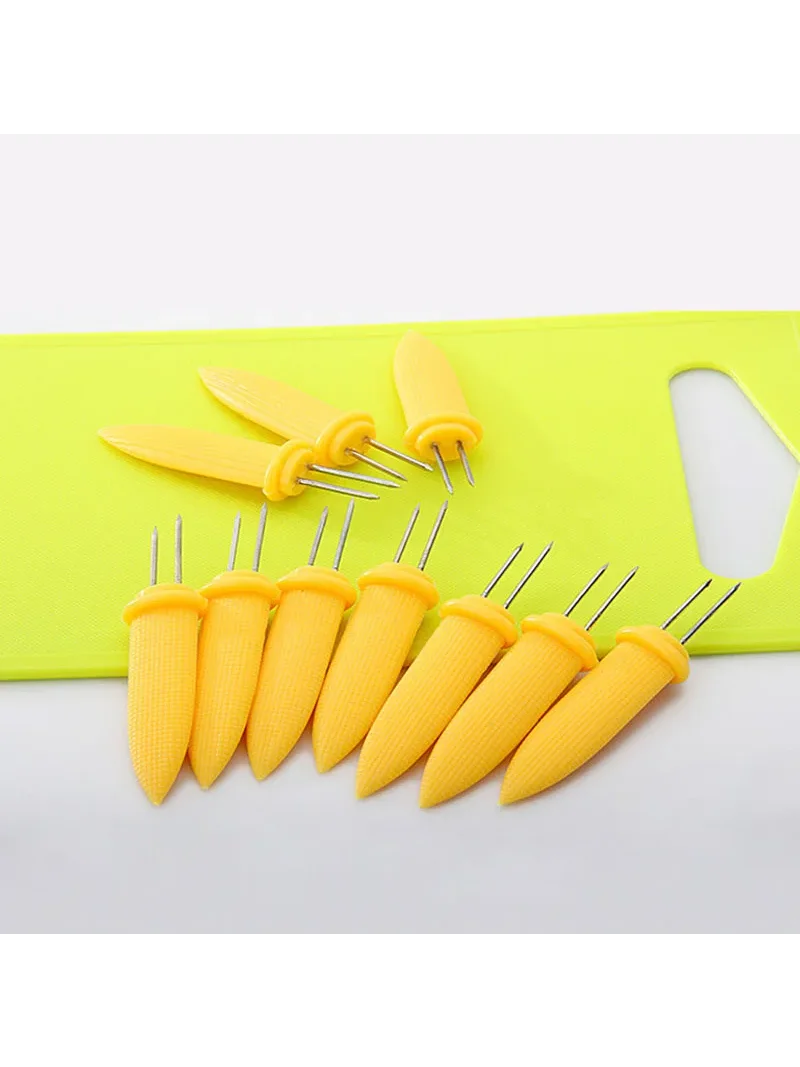 10Pcs Corn on The Cob Holders Stainless Steel Corn Holders on The Grill, Cob Skewers Double Fork Sweet Sea
