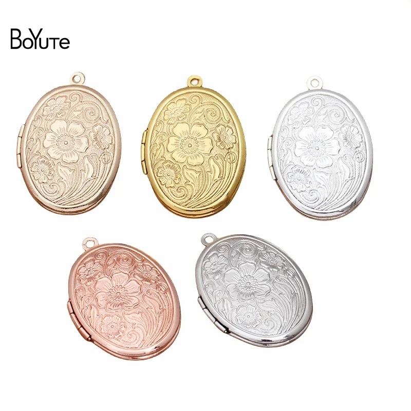 BoYuTe (10 Pieces/Lot) 23*29MM Oval Photo Floating Locket Pendant Wholesale Metal Brass Material Vintage Jewelry Pendant coin display for case 3d floating jewelry display for case suspending floating effect holder