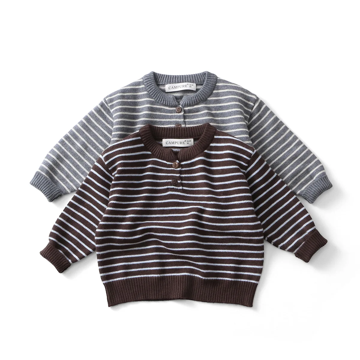 Kids Striped Knit Sweaters Casual Style