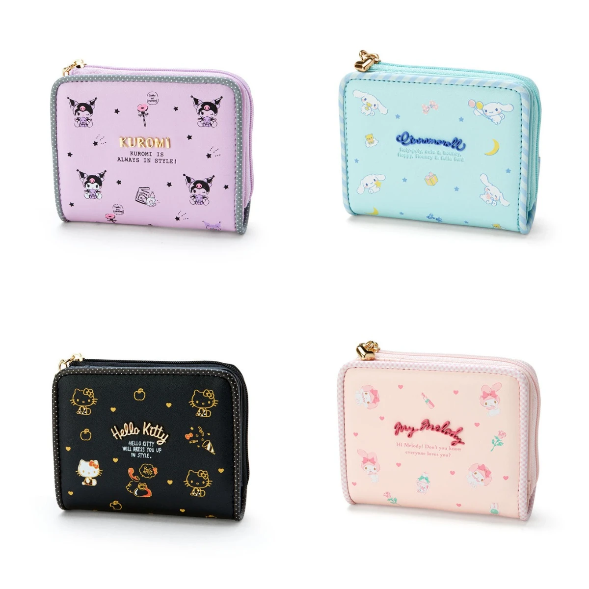Sanrio Hello Kitty Coin Purse Cinnamoroll Purses Handbags My Melody Cute Wallet Money Card Bag Kuromi Purin Clutch plush coin purse fashion handbag