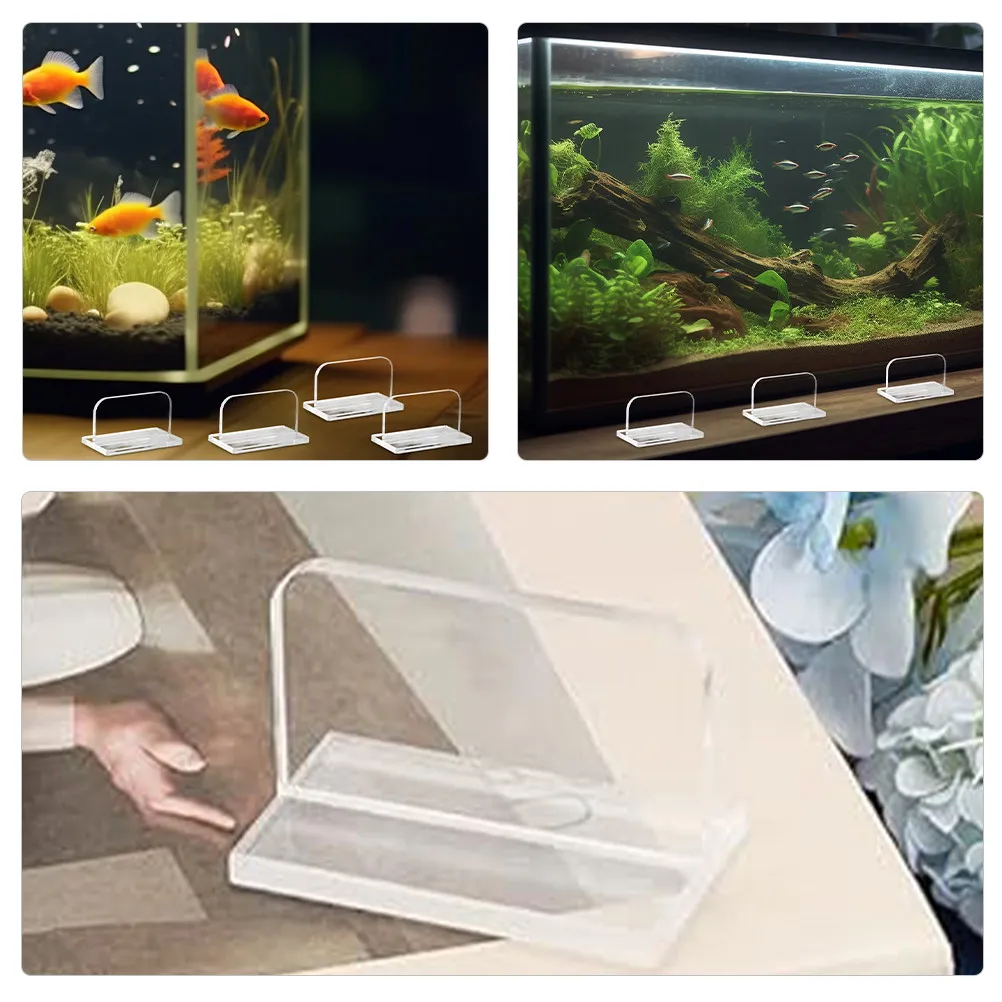 6Pcs 물고기 탱크 뚜껑 손잡이 투명 아크릴 그립 수족관 커버 교체 안정적인 고정 간편한 적용 물고기 탱크 커버 부품 액세서리