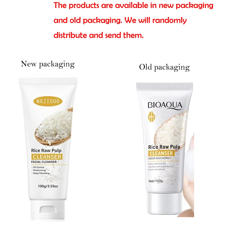 Rice Raw Pulp Facial Cleanser Face Wash Foam skincare Moisturizing Skin Brightening Rejuvenation Face Cleanser Skin Care 6