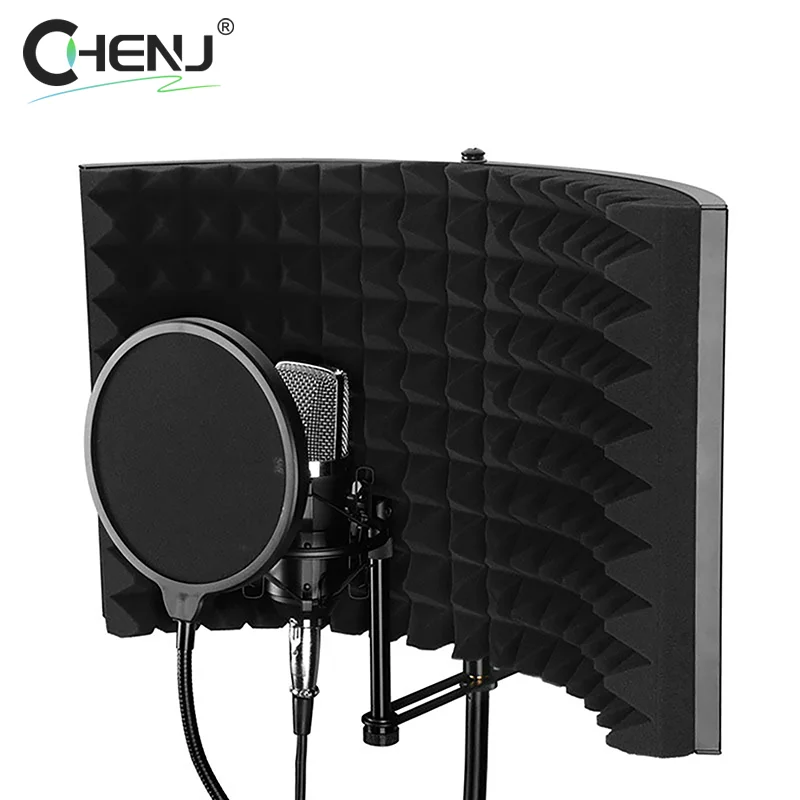 Scudo per microfono per accessori per la registrazione parlante Microfono da studio a doppio strato Filtro anti-pop Maschera flessibile per filtro audio per schermo antivento - immagine 2