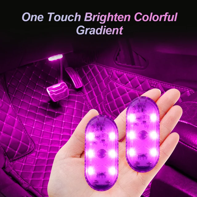 1 PC Multi Color Car Light Wireless LED Touch Light Roof Light Sensor Read Lamp Mini USB Charging Light Car Interior Accessories 1