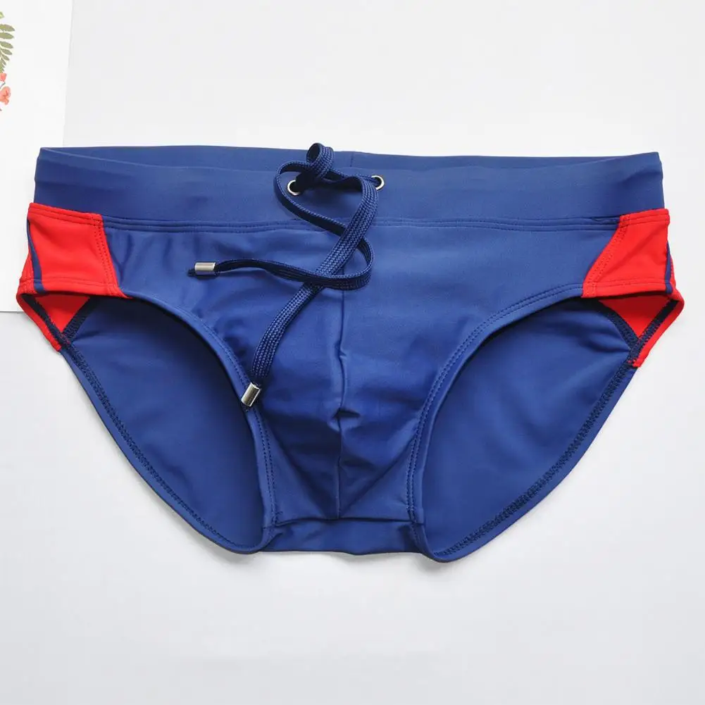 Hot Spring Beachwear Color-blocked Swimming Briefs Quick Dry Low Waist Men's Swimming Briefs for Water Sports Surfing for Slim