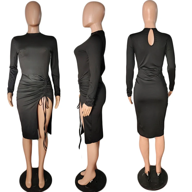 Vestido de Manga Znaiml Irregular Bodycon Midi Longa Elegante Aniversário Sexy Festa Outfits Streetwear Noite Club Wear Vestidos 2022 1 Weddings & Events
