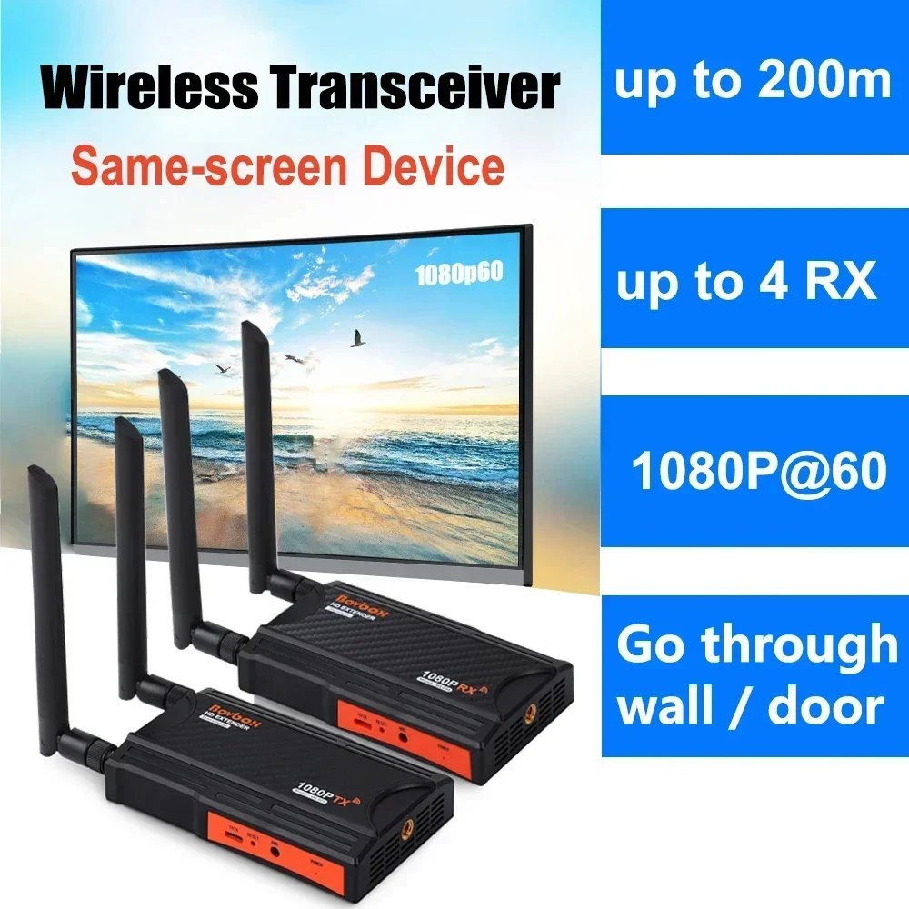 200M Wireless Hdmi Extender Trasmettitore Video Ricevitore Adattatore Display Da 1 A 2 3 4 Split Switch Streaming Camera Pc A Tv Monitor