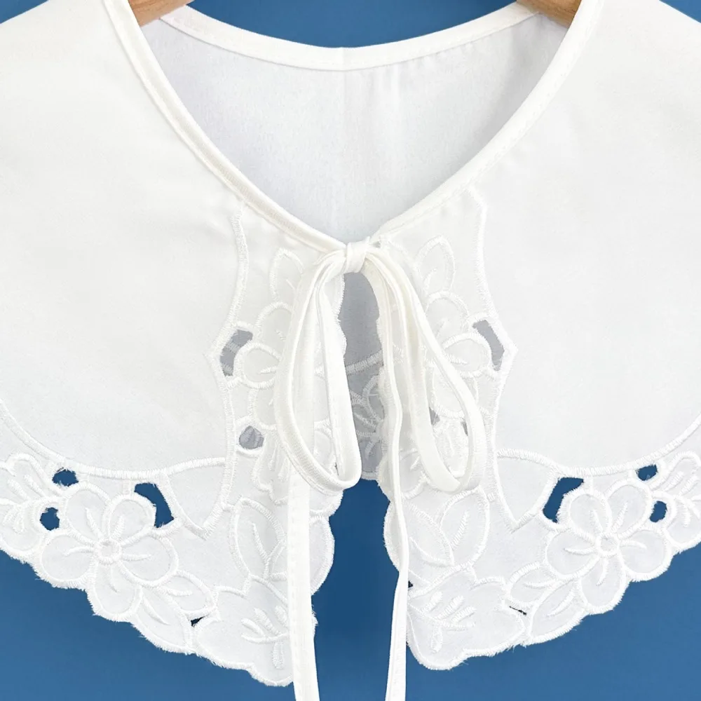 Dress Blouse Decor Hollowed Out Fake Collar New Fake Collar Lace Up Shawl Detachable Shirt Collar Front Placket Collar