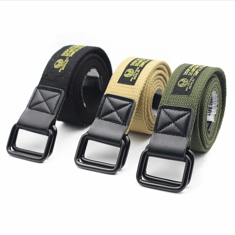

Double Loop Buckle Fashion Belt Men Women Summer Woven Versatile Belt