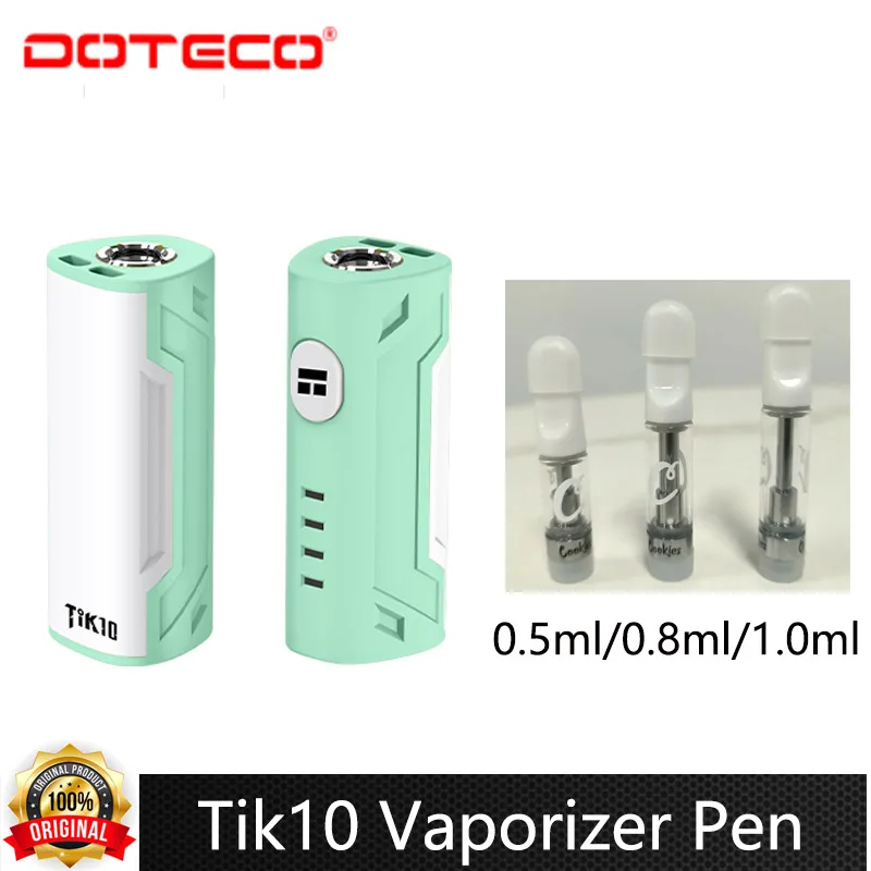 

Оригинальный аккумулятор для вейпа DOTECO Tik10, емкость 400 мАч, резьба 510, мини-размер, с картриджем 510, 0,5 мл, 0,8 мл, 1,0 мл, вейп-ручка