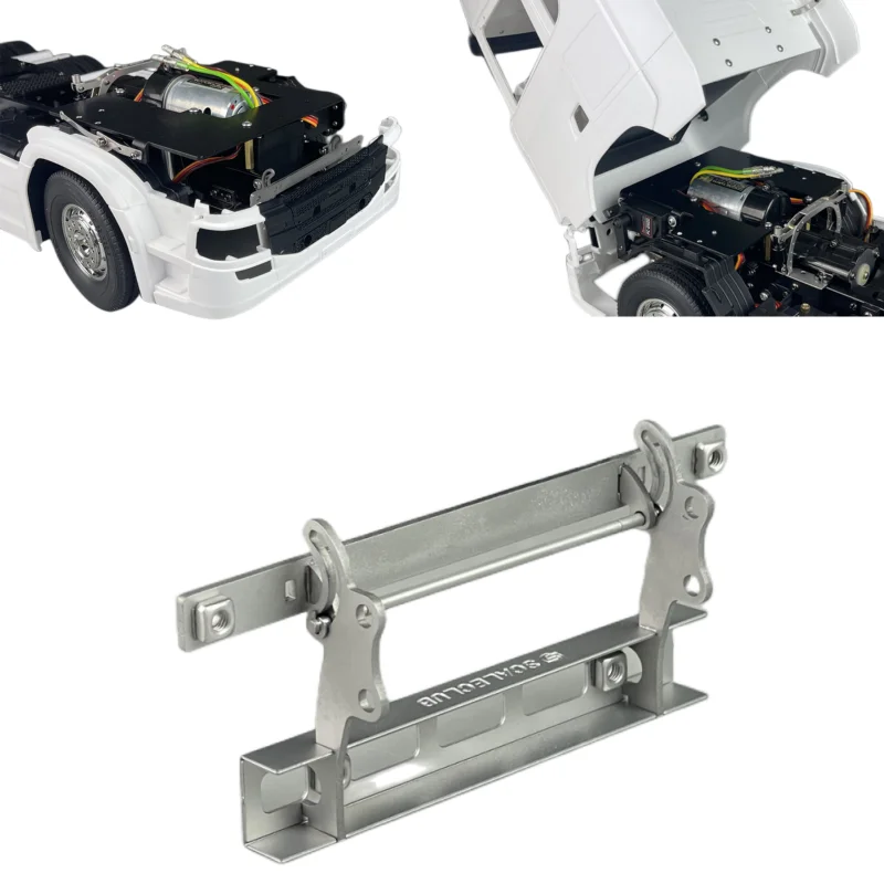 RC Trucks For Tamiya 1/14 RC Truck Front Rotating Driver's Cab Lifting Bracket Flip Hinge for Scania 770S Cars Upgrade Accessories