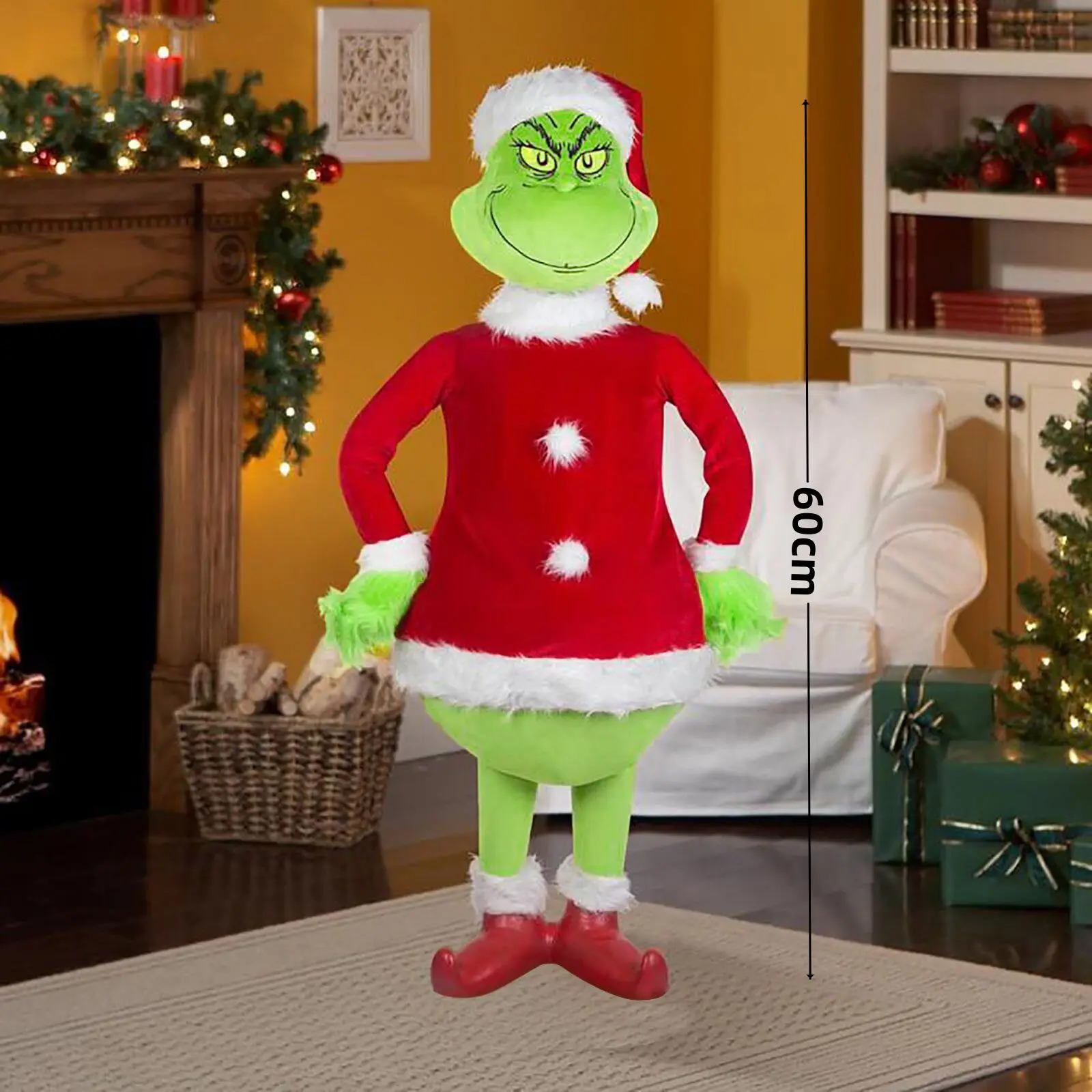 Jouet en peluche de noël, monstre vert Grinch, poupée de dessin animé, décoration_voghion.com