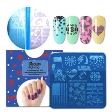 

1Pc Stamping Plates USA Stars Image American Flag Style Liberty Eagle Stainless Steel Stencil Nail Art Template Nail Art Tools