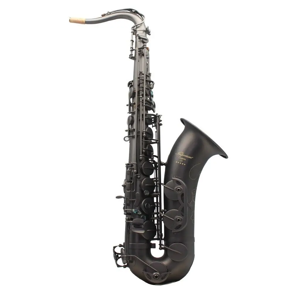 EM The Imperium matte black Tenor Saxophone with dragon or flower engravings