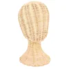 Rattan Hat Display Stand Mannequin Model Head Container Beige Cap Holder Stands Carrier for Travel Baby 3