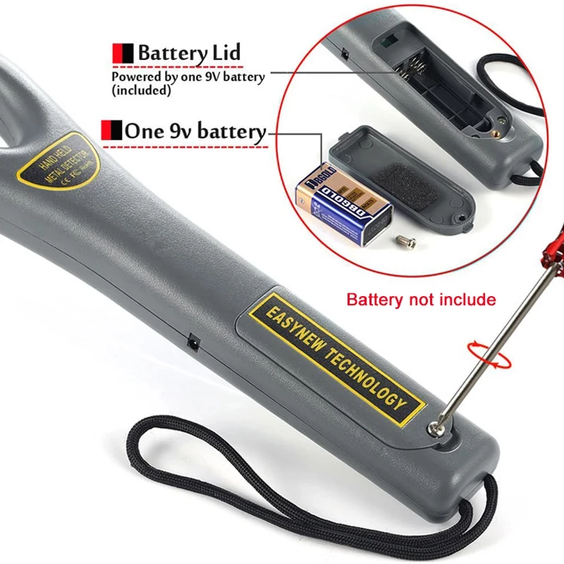 Handheld Metal Detector GC 101H 9V Battery Professional Security Check Bounty Instrument Scanner Finder for Nail