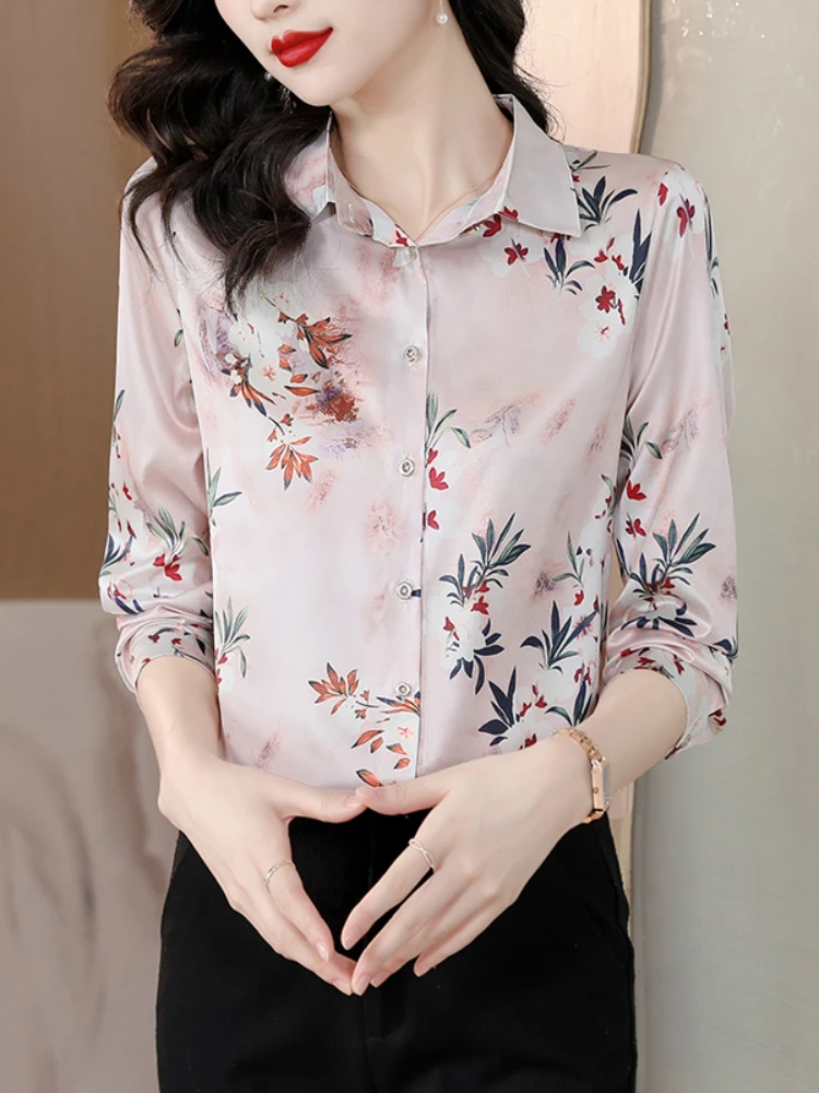 Women's Elegant Blouses 2025 Fashion Satin Women Shirt
