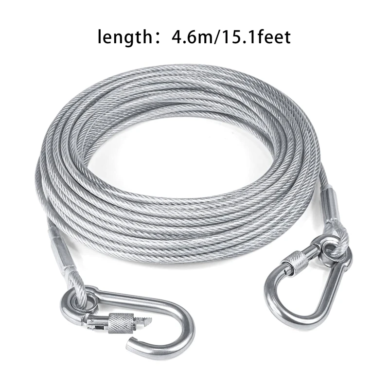 Anti-rust Double-headed Dog Tie Out Cable Leash 6