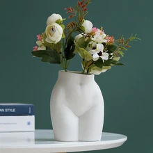 Ceramic Flower Vase Body Art Vase Creative Modern White Ceramic Vase Female Body Vase Home Decor