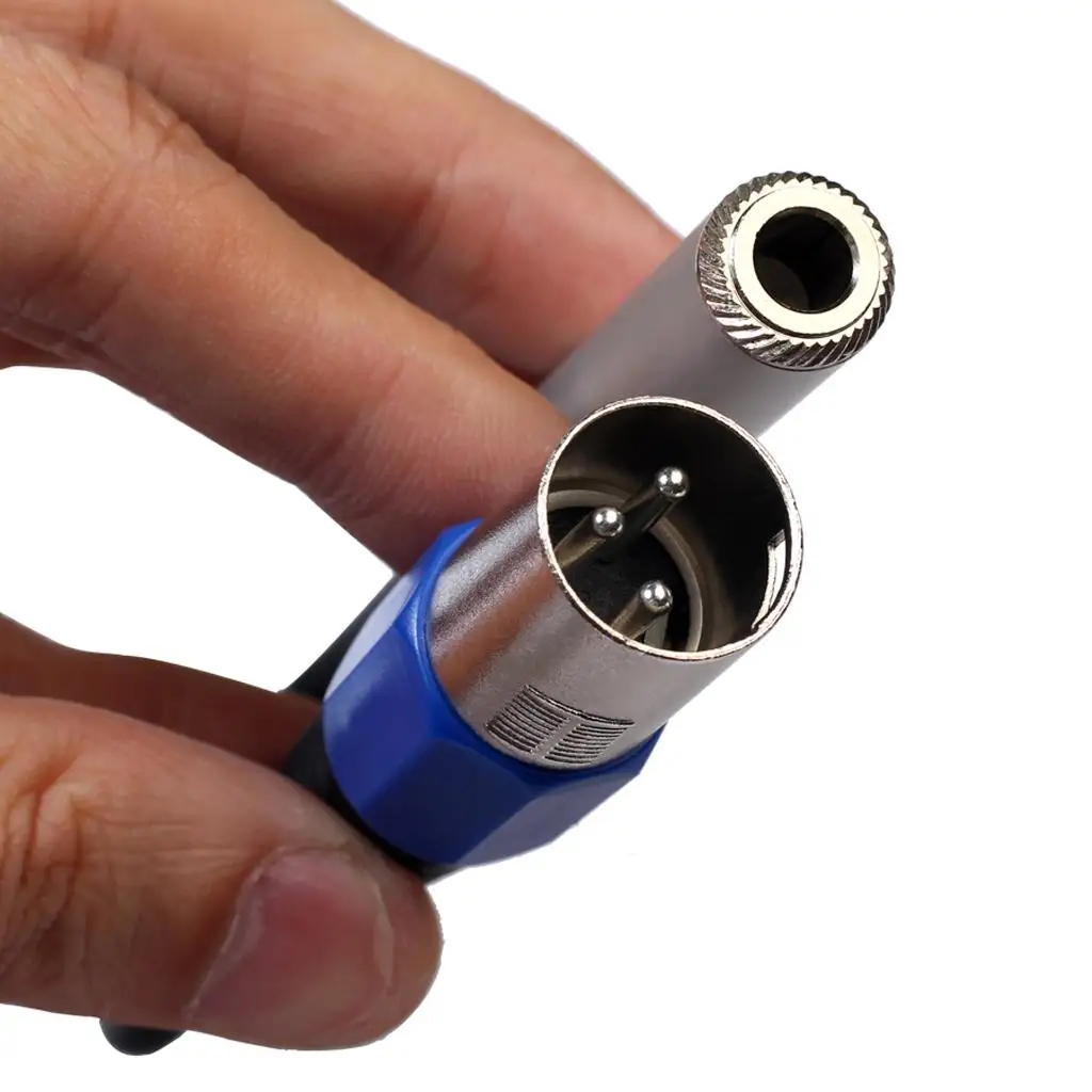 3 XLR Male to 1/4 6.35mm Female Audio Cable Mic Adapter 1ft