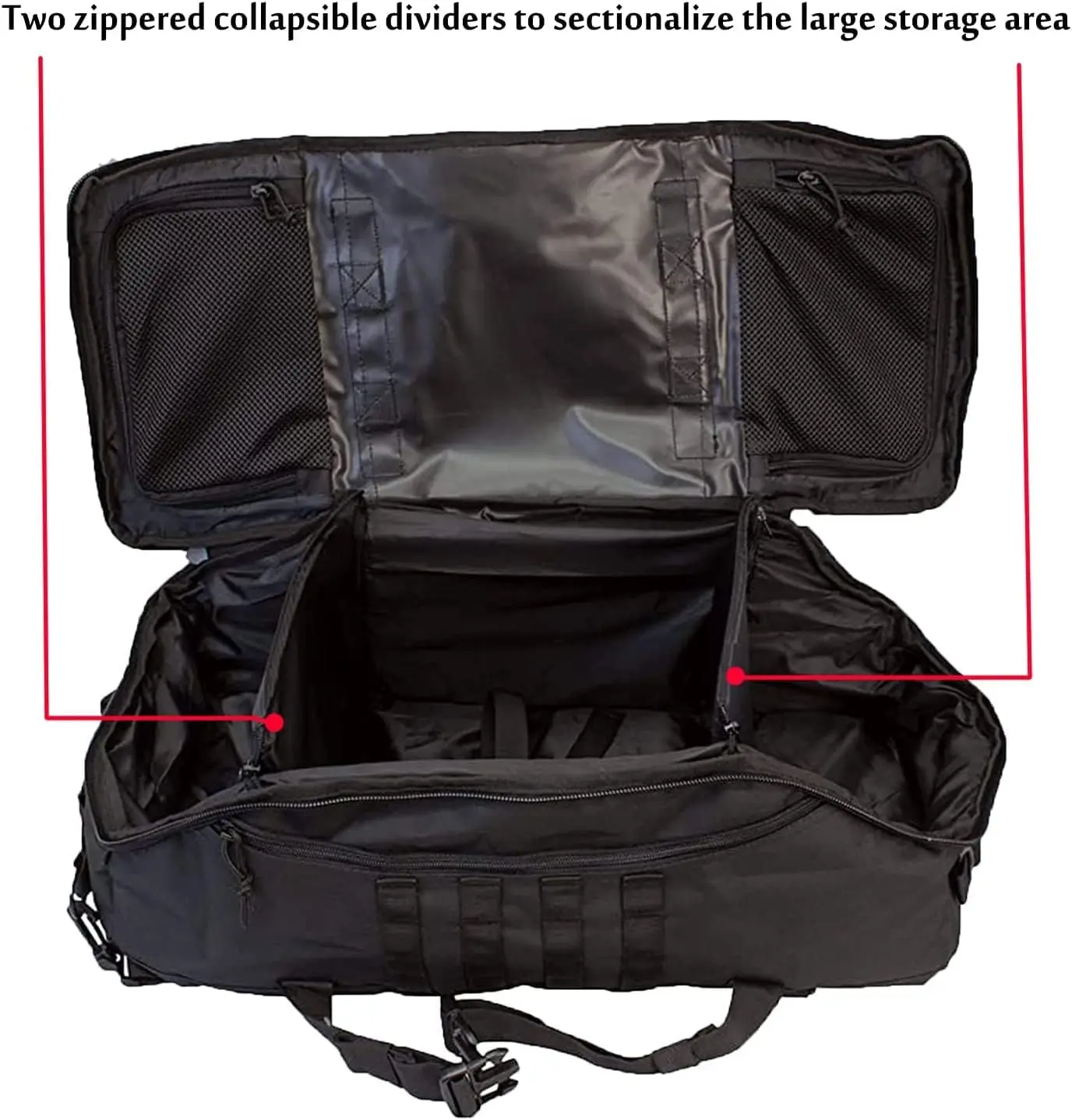 3 in 1 Outdoor Backpack Travel Waterproof Duffel Bag Men Women Sports Fitness Duffel Bag Backpack 45L Weekend Rolling Backpack 5
