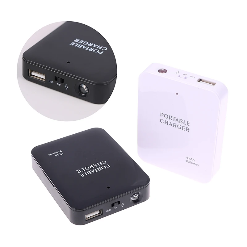 

4 Slots AA Batteries External USB Rechargeable AA Lithium Battery Charger Emergency Power Charge Box Mobile Phone Charging Base