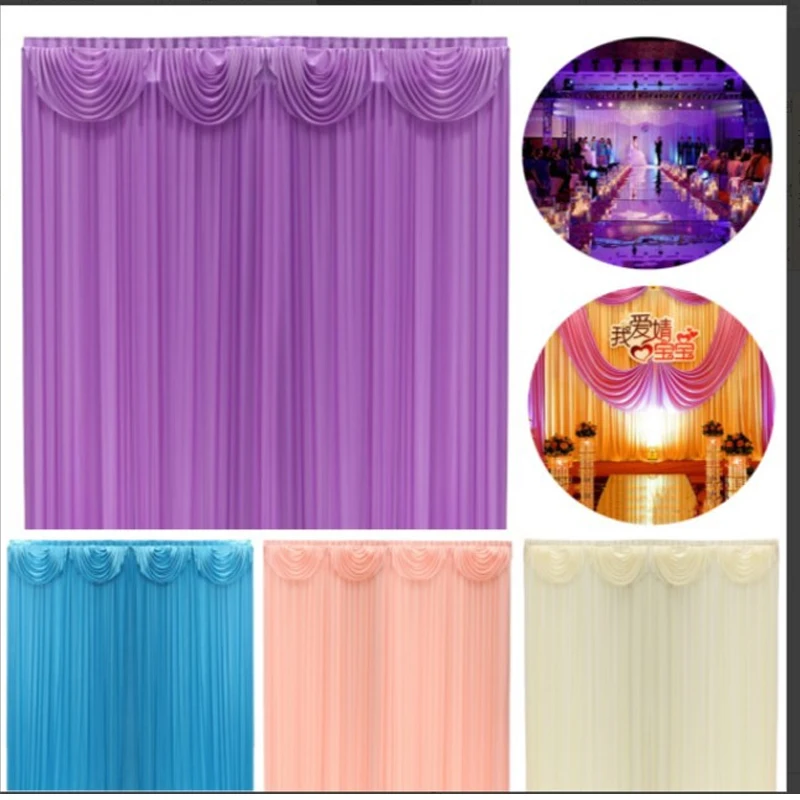 

4X4M Wedding Props Veil Decor Stage Arrangement Cloth Background Party Backdrop Drapery Veil Decoration Ceiling Veil Decoration