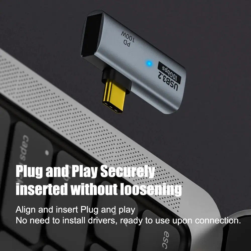 2 in 1 USB 유형 C 어댑터 직각 PD 100W USB OTG 어댑터 데이터 전송 전화/컴퓨터/노트북/U 디스크용 고속 충전