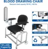 Blood Drawing Phlebotomy Chair, Comfortable Padded Lab Draw Chair with Adjustable Armrest (Black) 2