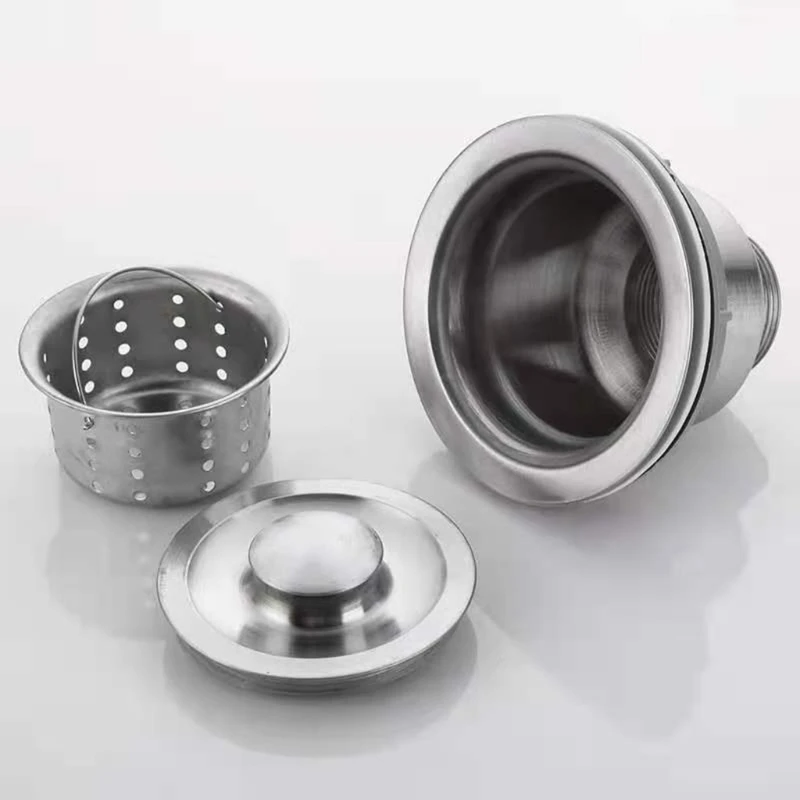 Kitchen Anti-clogging Drain Filter Sink Drain Stopper with Removable Sink Strainer Basket& Cover Stainless Steel Durable