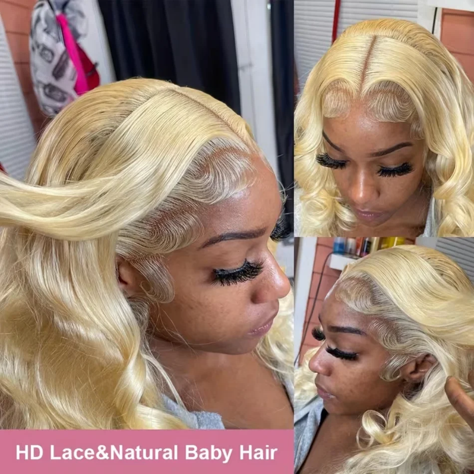 613 Hd Lace Frontal Wig 13X6 Body Wave Human Hair Wigs 100%Human Hair Quality Blonde Colored Lace Front Wigs 250 Density 40 Inch
