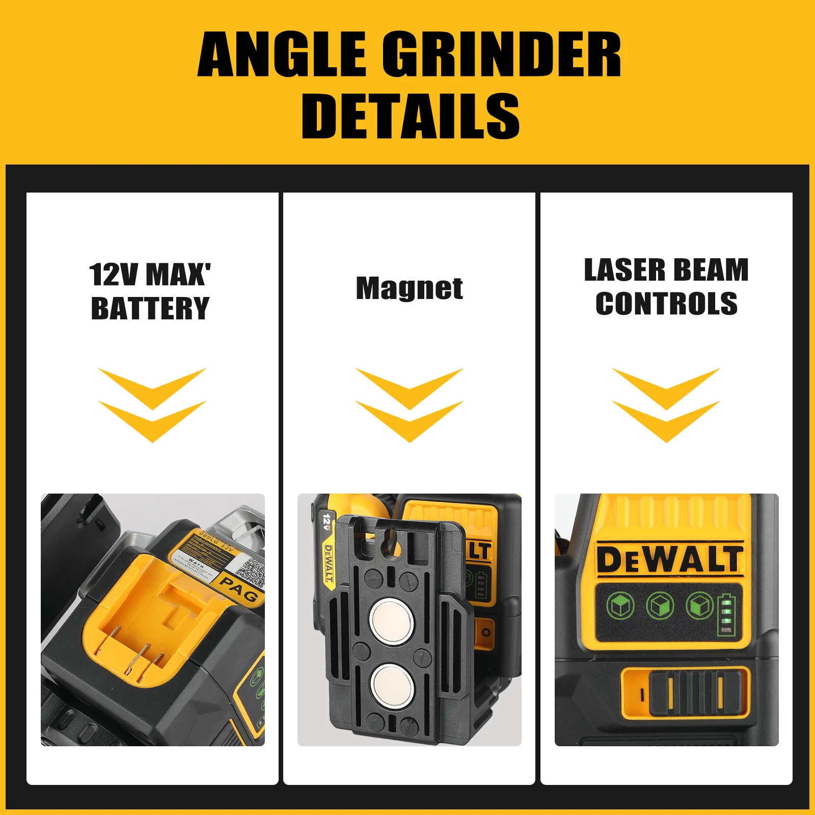 NEWDEWALT DW089LG 12 lines Laser Level 360 Self-Leveling Laser Level Horizontal And Vertical 12V Battery Tool Cross Line 4