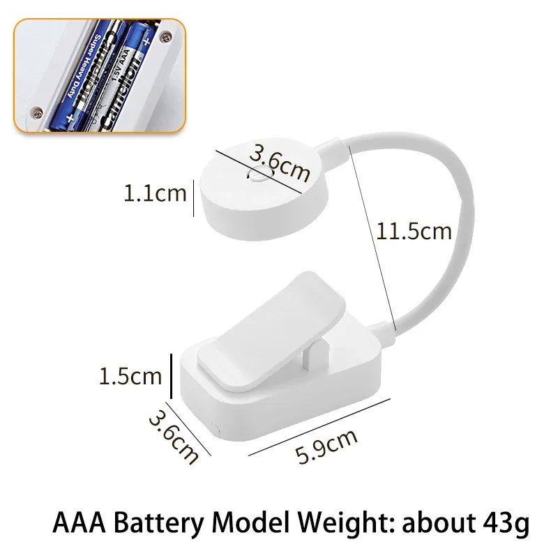 Mini Portable LED Book Lamp USB Rechargeable Eye-care Night Lamp Foldable Desktop Reading Study Bedroom Lights