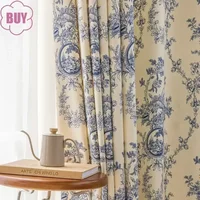 1PC American Curtains for Living Dining Room Bedroom Simple European Balcony Chenille Sheer Curtains Window White Tulle Custom 1