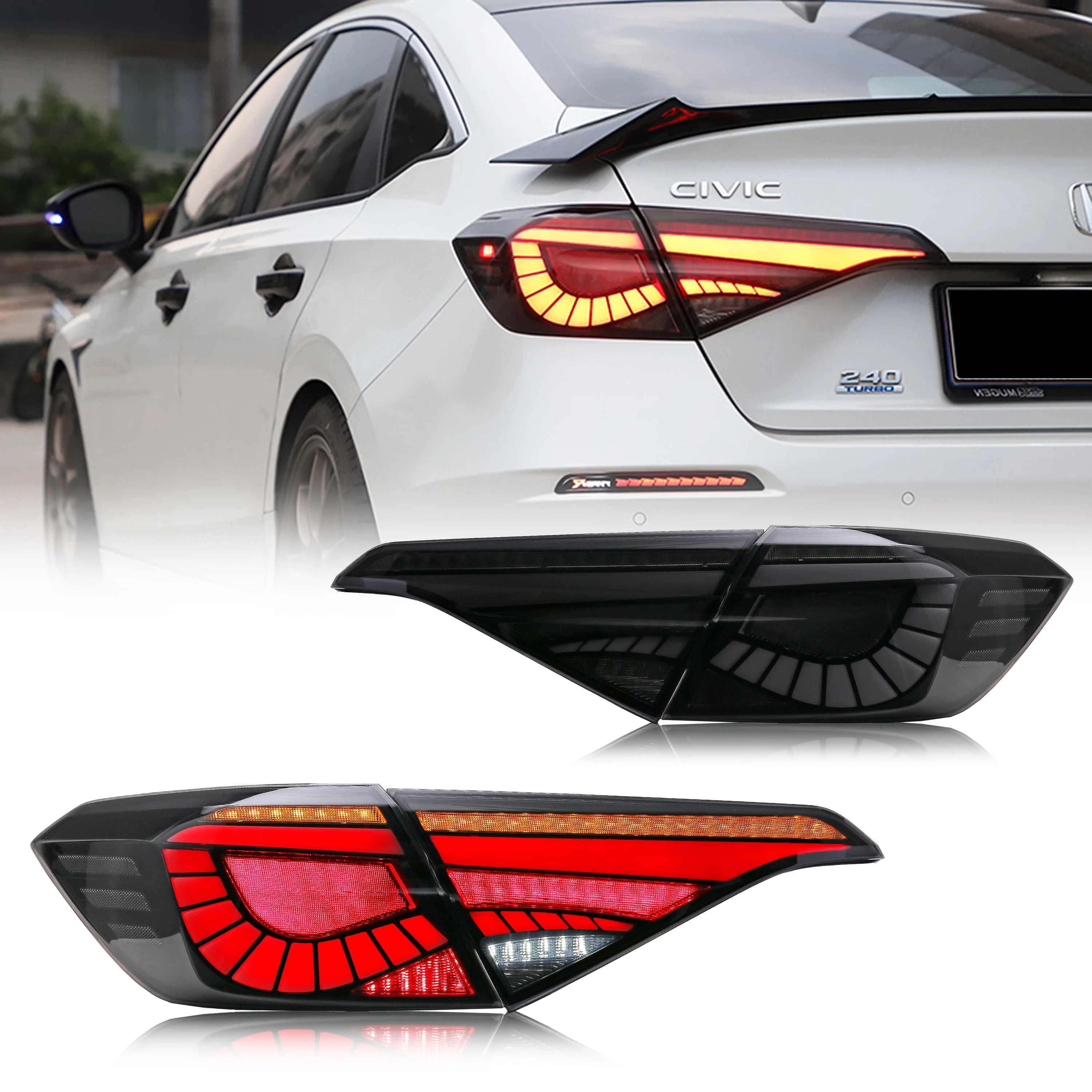 

LED Tail Lights for Honda Civic 2022 2023 11Th GEN Sedan Rear Lamps With Start-up Animation Sequential Signal Taillights Accessa