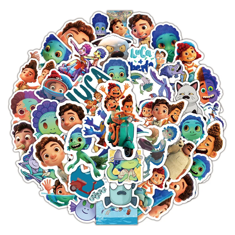 

10/30/50pcs Disney Cartoon Luca Anime Stickers Graffiti Laptop Skateboard Bike Luggage Aesthetic Cute Kids DIY Sticker Wholesale