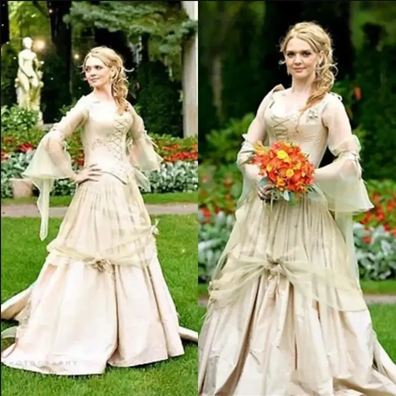 Celtico Abito Da Sposa Fantasy Medieval Wedding Dresses Abito Da