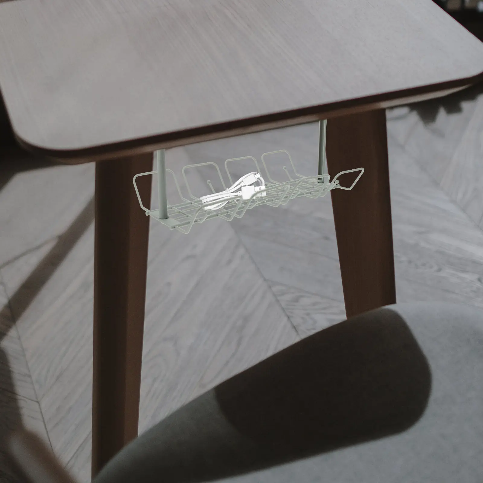 2개 세트 책상 케이블 정리함, 책상 아래 케이블 관리 트레이, 멀티탭, 케이블, 전선용 걸이형 바구니 디자인