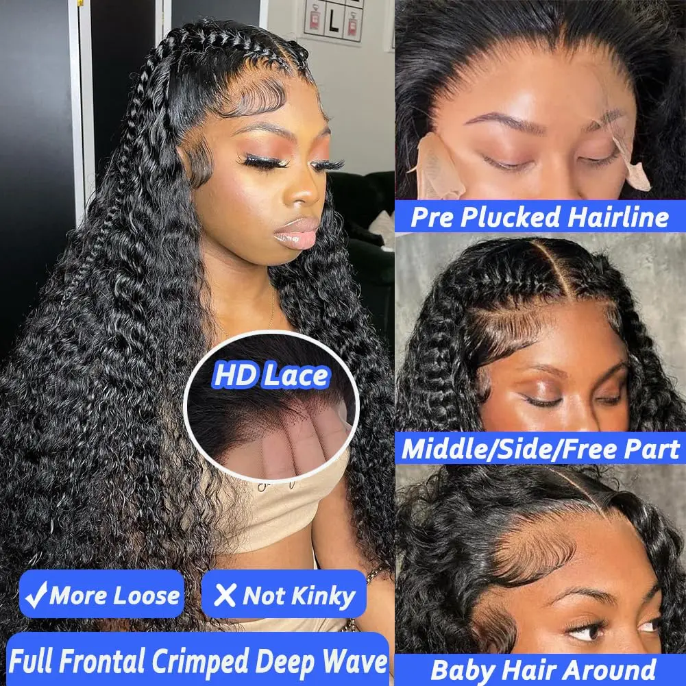 13x6 Deep Wave Lace Front Wigs Human Hair 16 42 Inch HD Transparent Lace Frontal Wigs Human Hair Deep Wave Wigs for Women